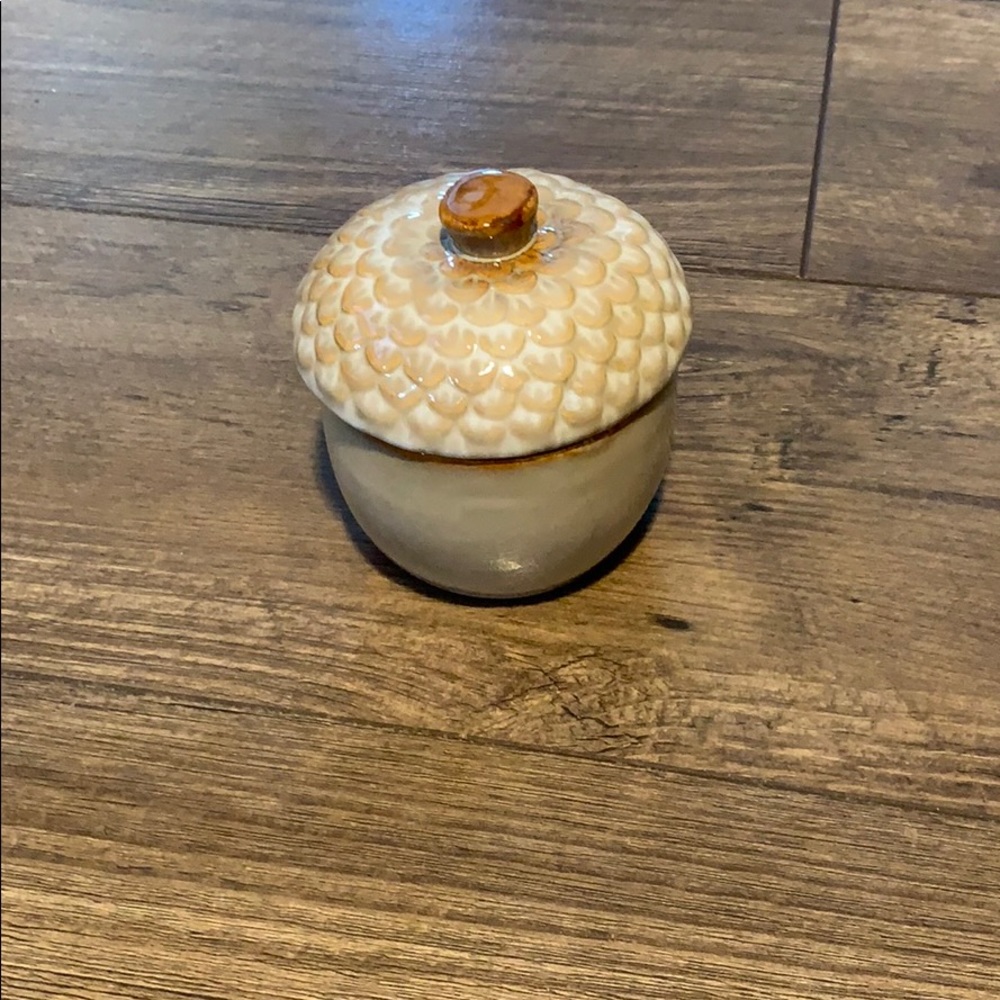 Glass acorn jar